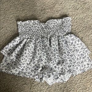 SHEIN Black and White Floral Skirt